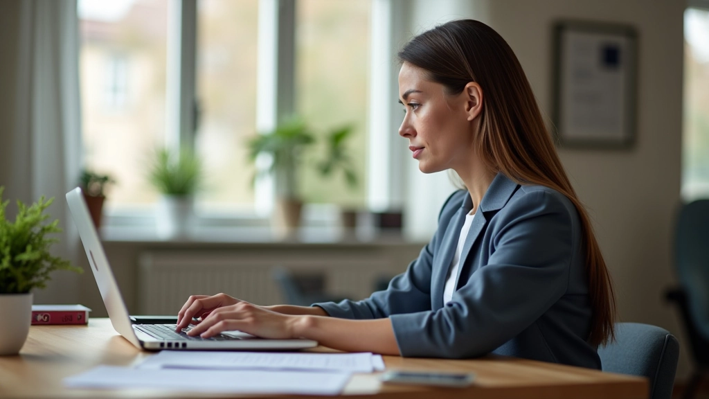 Person ved computer der arbejder på freelance projekt