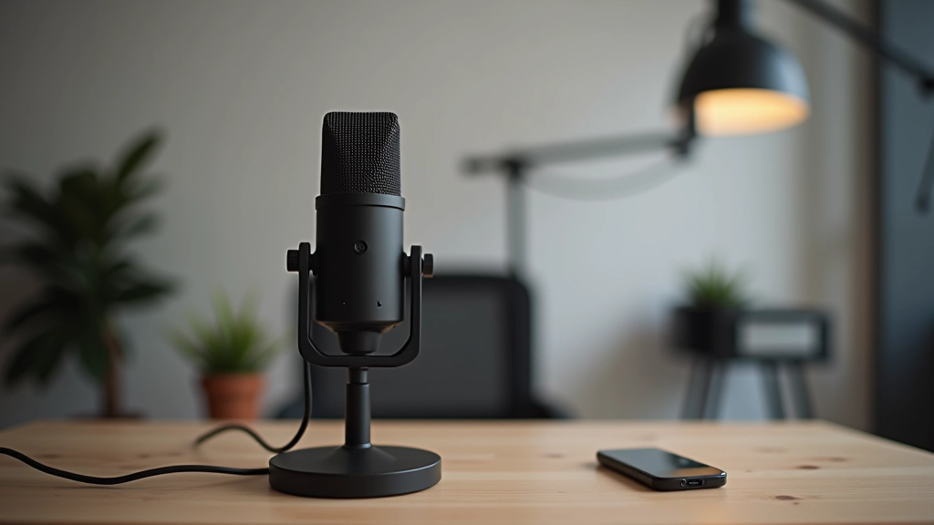 Kamera og lyssætning i podcast studio, professionelt setup